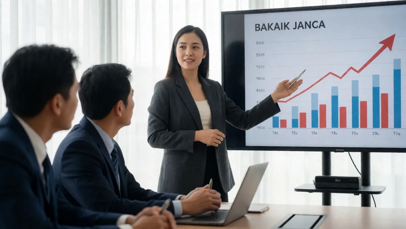 Eksekutif mempresentasikan data kepada dewan direksi