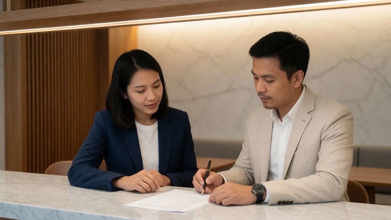 Penulisan pesan bisnis di laptop
